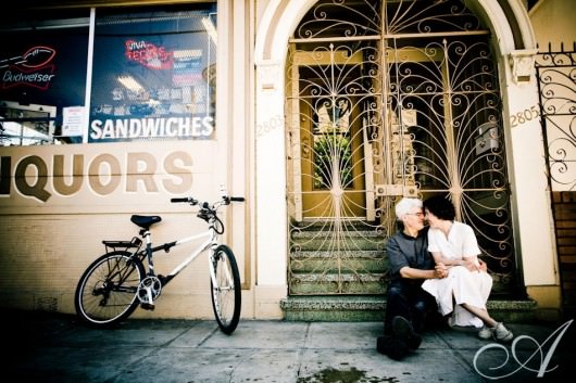 liz-and-jay-couples-portrait-couple hanging out in the mission district of san francisco california- photo shoot