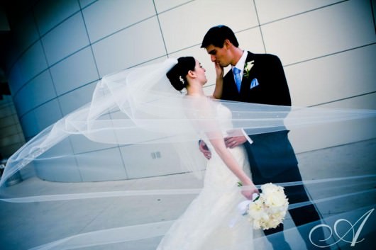 shosh_jon_bride and groom- san jose city hall, san jose, california- veil blowing