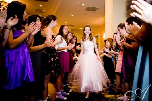 bat mitzvah enters her party at doubletree in allston m