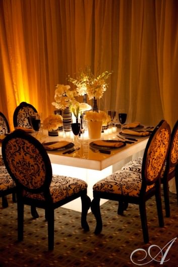 black and white winter wedding table setting- Ritz Carlton- Westchester NY