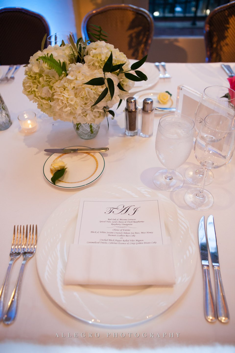 table set up with menu- photo by allegro photography