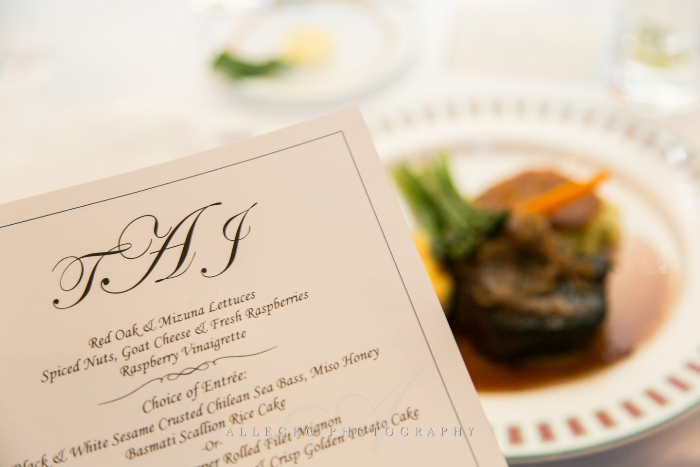 Menu with steak option- photo by allegro photography