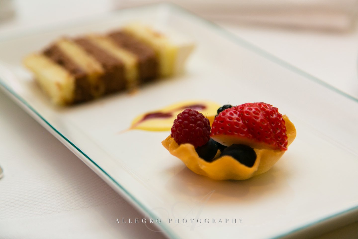 dessert plate for guests- cake and fruit tart treat- by allegro photography