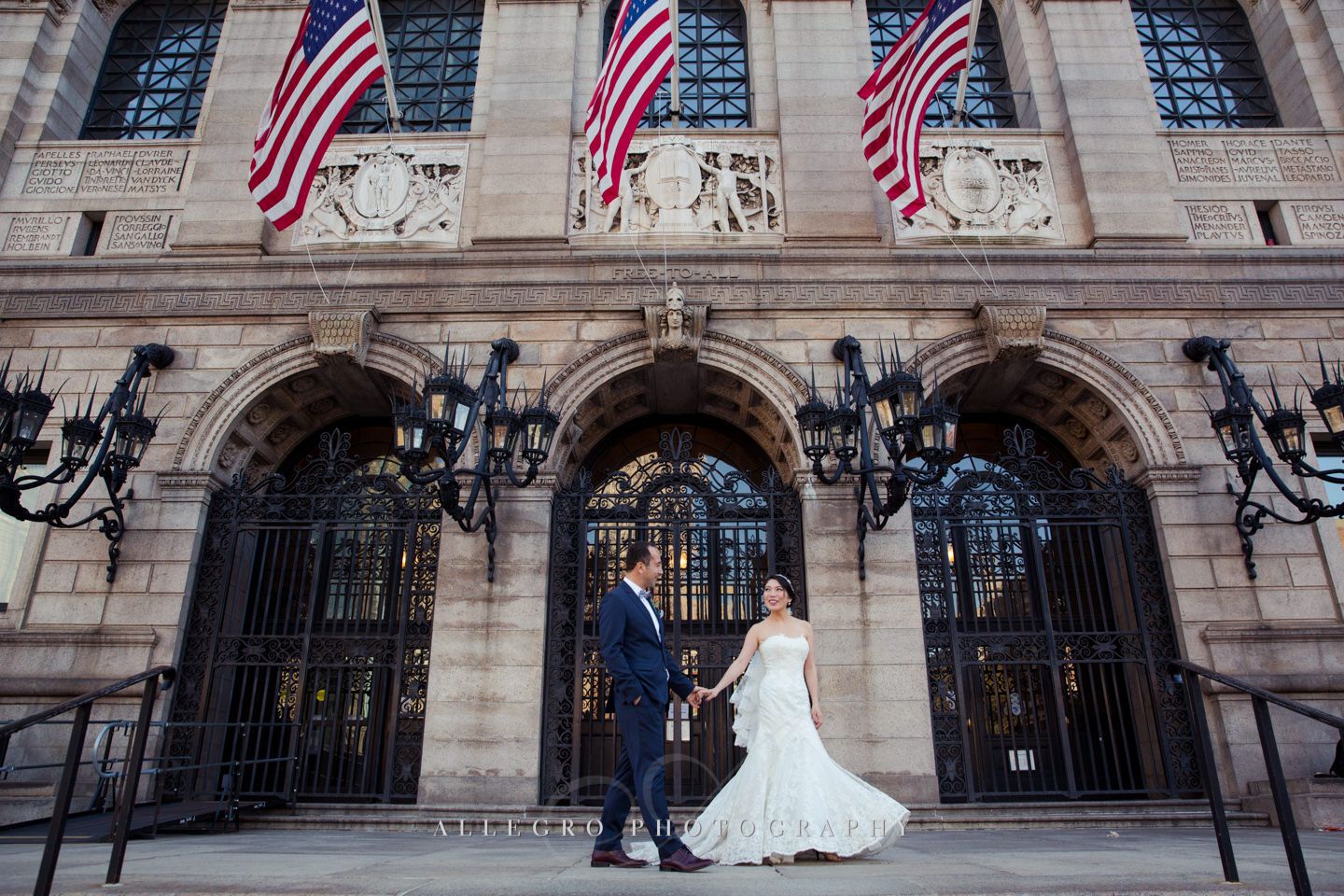 Couple Portraits at the Boston Public Library - photo by Allegro Photography