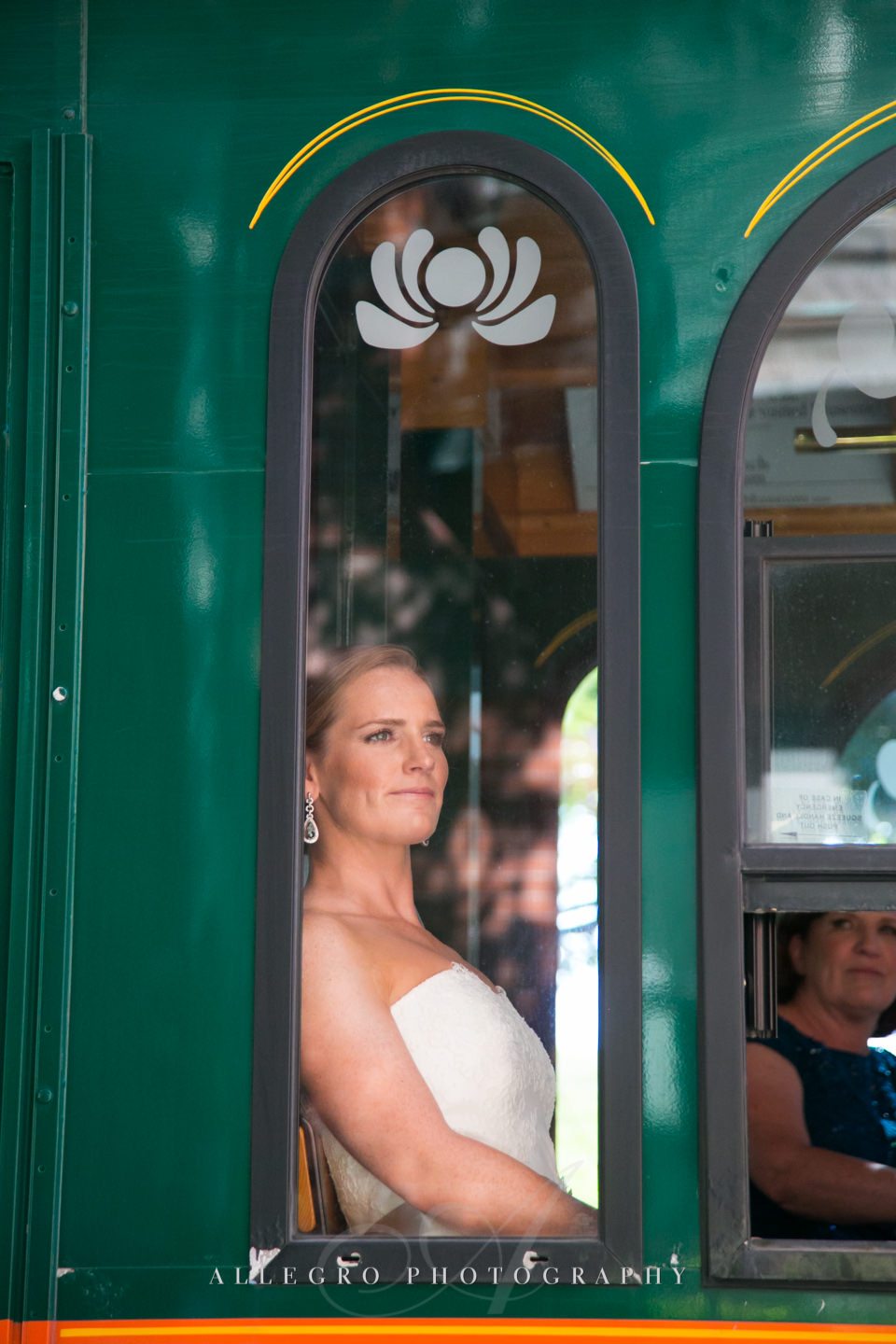 a trolley ride to the boston church - photo by Allegro Photography