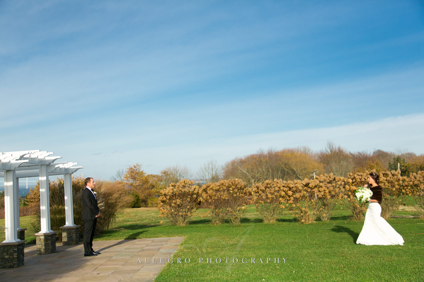 first look between bride and groom- epic scene- -photo by Allegro Photography