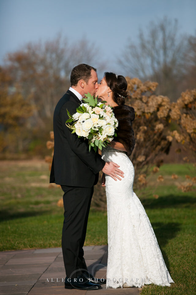 first look and first kiss on wedding day -photo by Allegro Photography