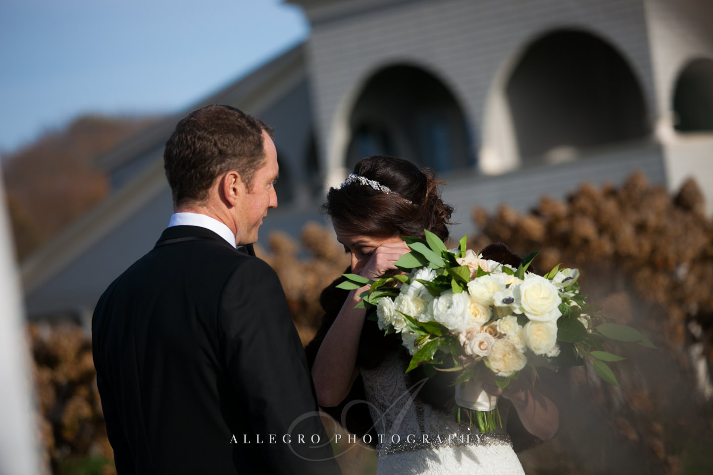 first look tears from bride -photo by Allegro Photography