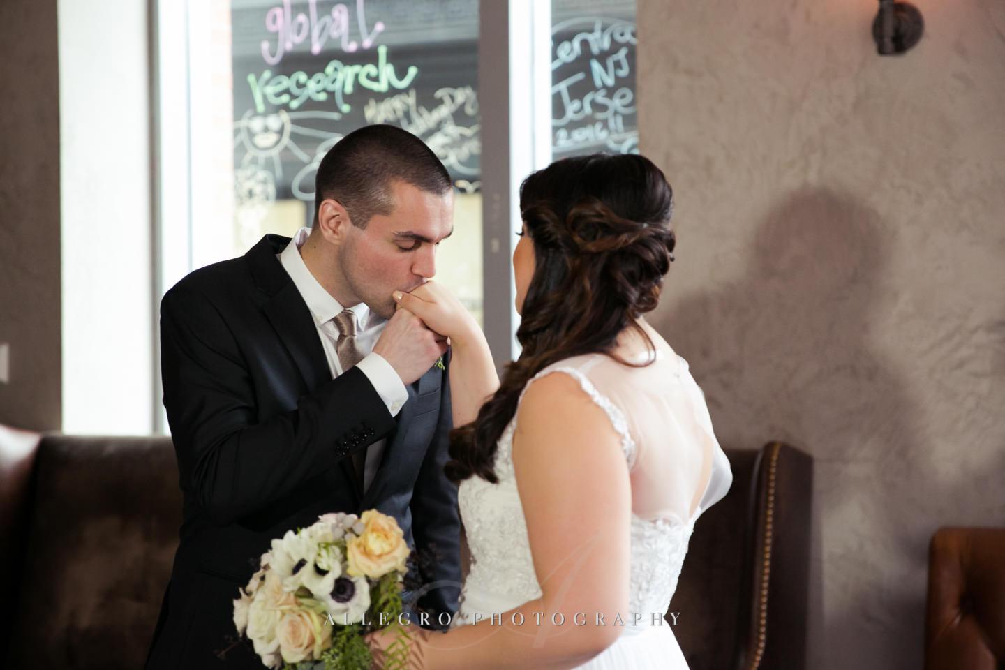 bride and groom kiss -photo by Allegro Photography