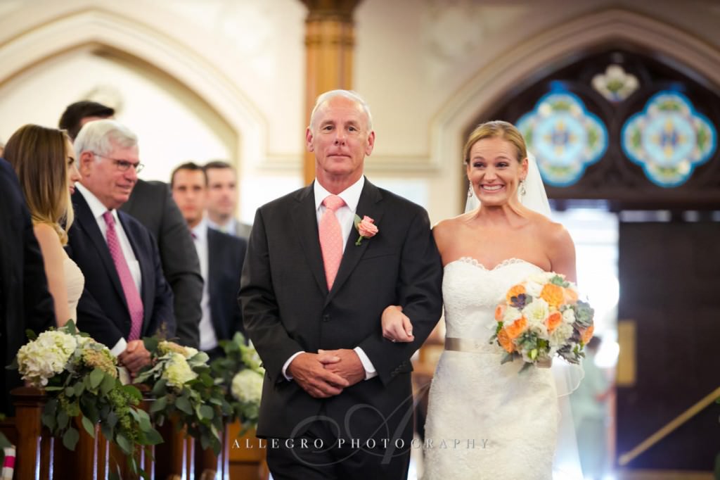 bride sees groom at st mary st catherine church - photo by allegro photography