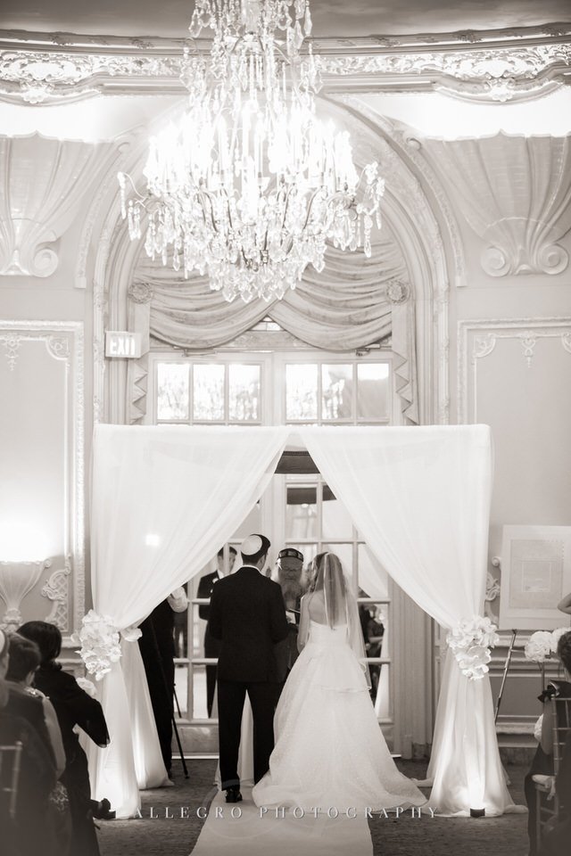 oval room fairmont copley wedding ceremony- huppah- photo by allegro photography