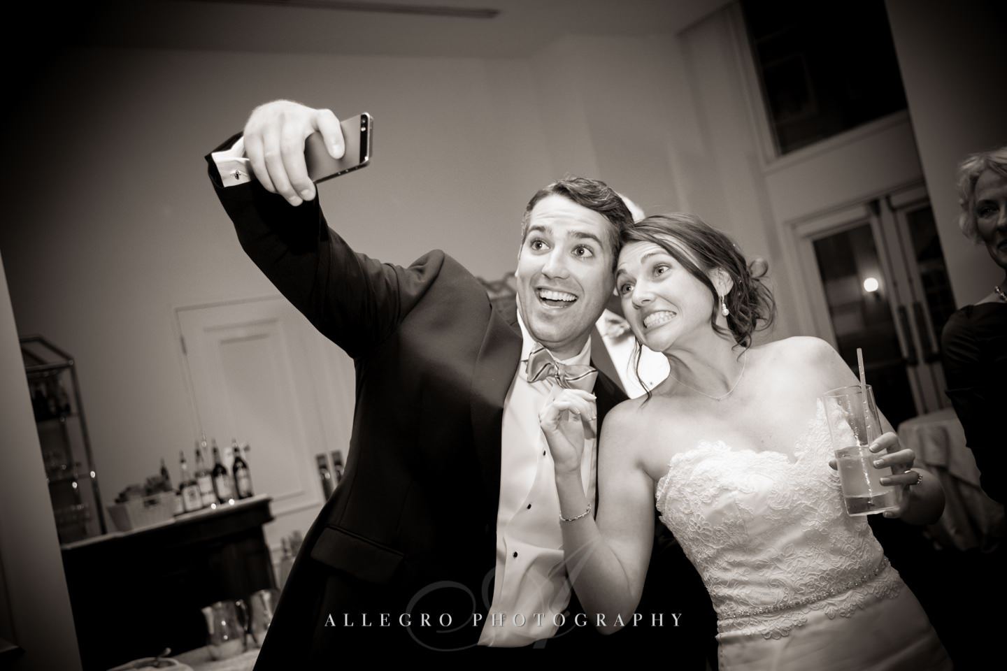 bride and groom selfie photo by Allegro Photography