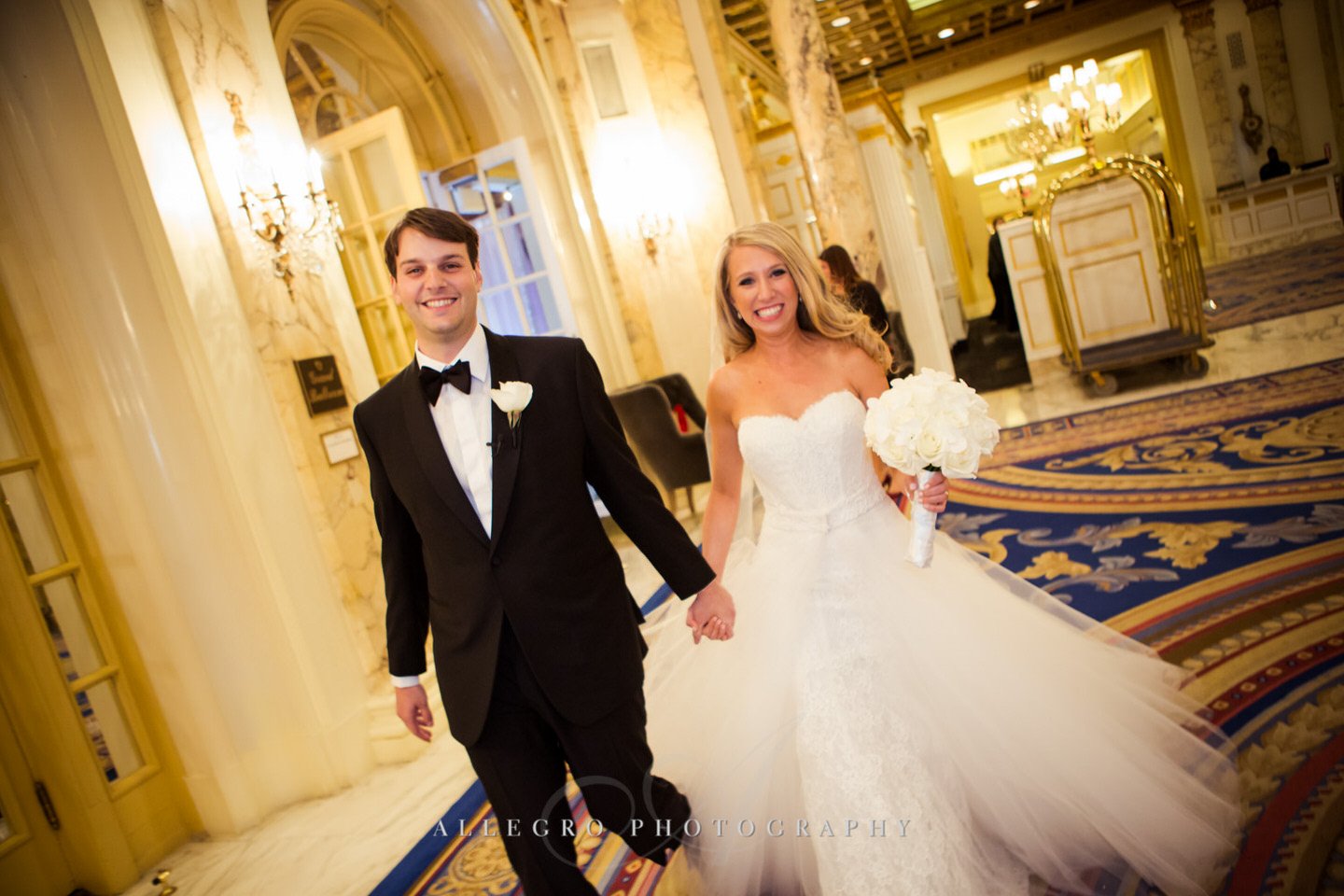just married fairmont copley plaza wedding photo by Allegro Photography