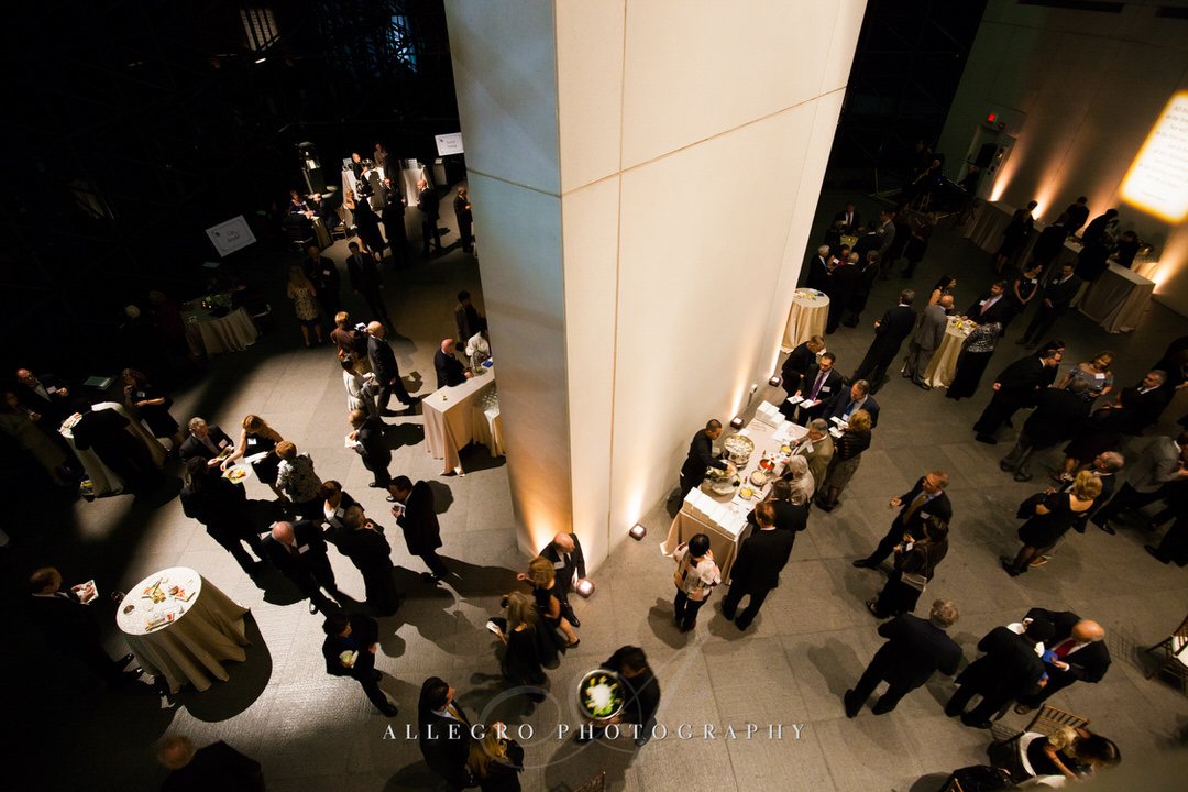 jfk library wedding - photo by Allegro Photography - cocktail hour by gourmet caterers