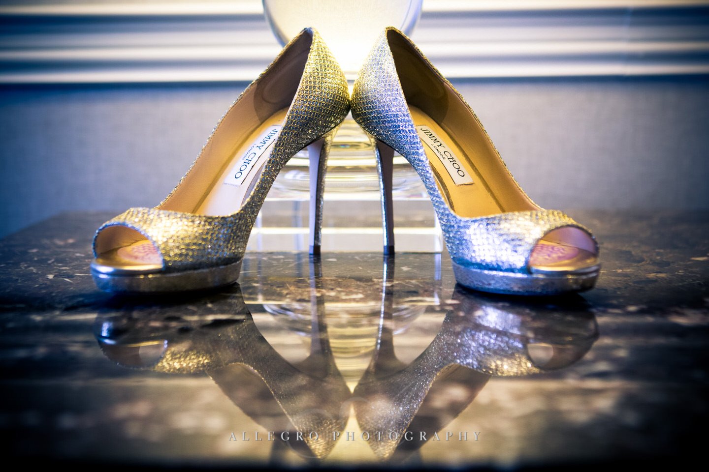 Jimmy Choo wedding shoes photo by Allegro Photography