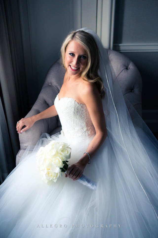 bride portrait - fairmont copley plaza wedding photo by Allegro Photography
