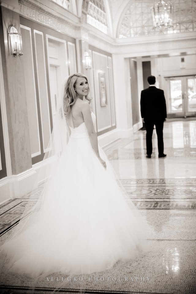 first look - fairmont copley plaza wedding photo by Allegro Photography