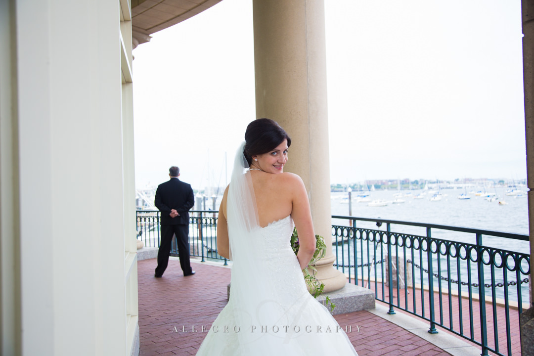 Boston bride first look - photo by allegro photography