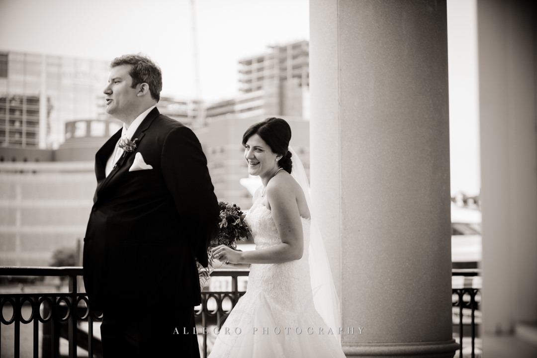 Boston Wedding First Look - photo by allegro photography