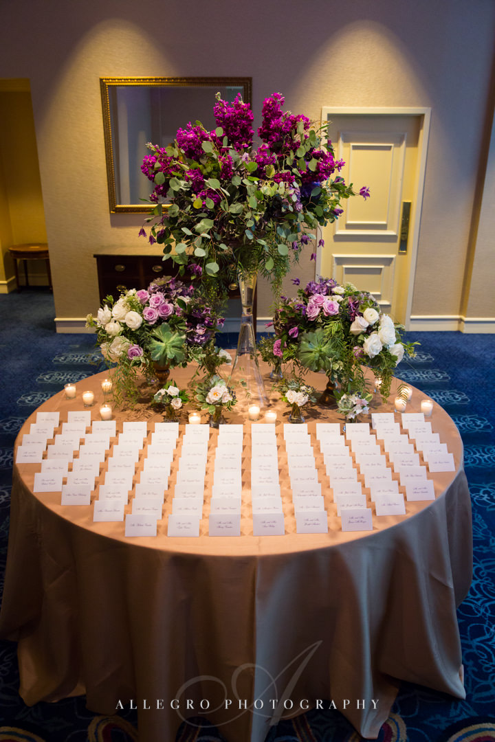 boston harbor hotel reception table - photo by allegro photography