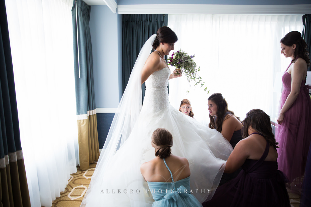Bride getting ready at Boston wedding - photo by allegro photography