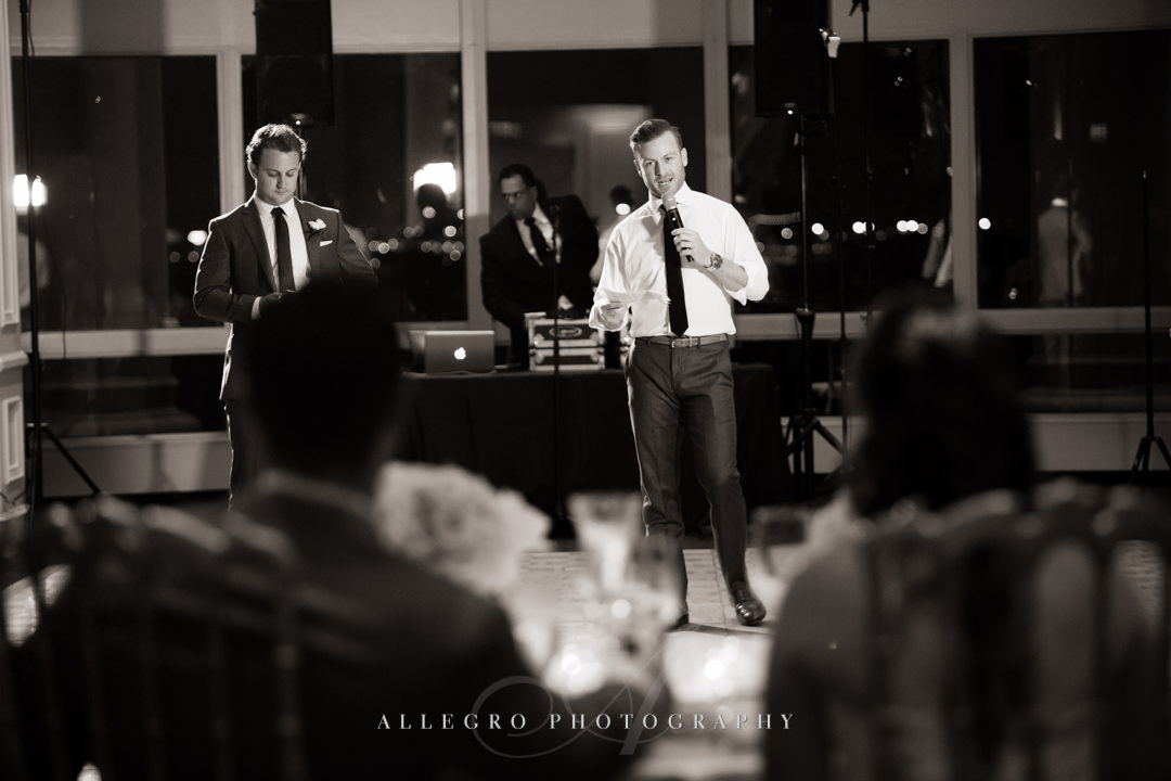 wedding toasts at the boston harbor hotel - photo by allegro photography