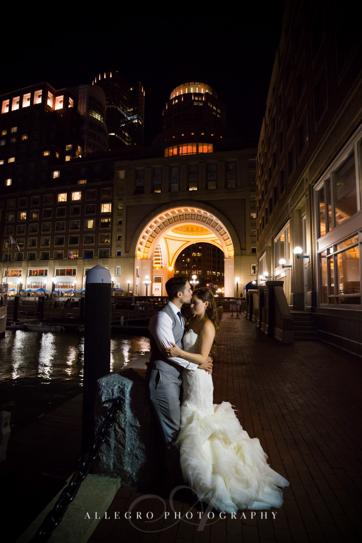 nighttime wedding photos in downtown boston - photo by allegro photography