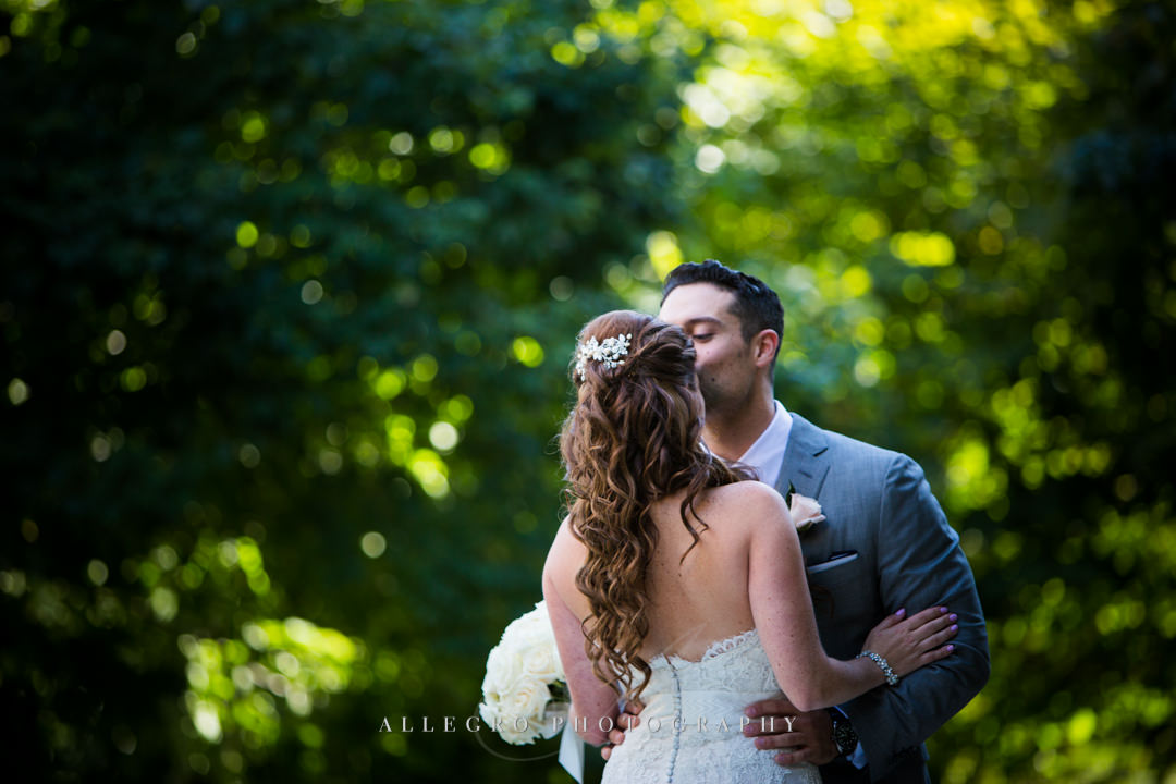 sweet forehead kiss downtown boston wedding - photo by allegro photography