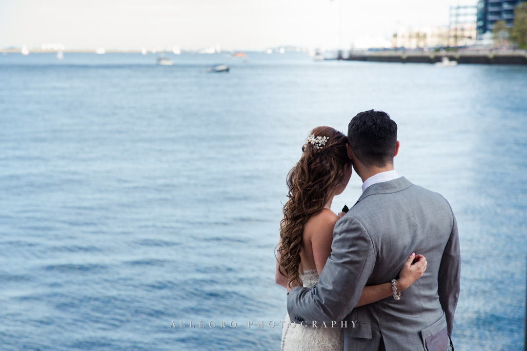 boston harbor wedding portrait - photo by allegro photography