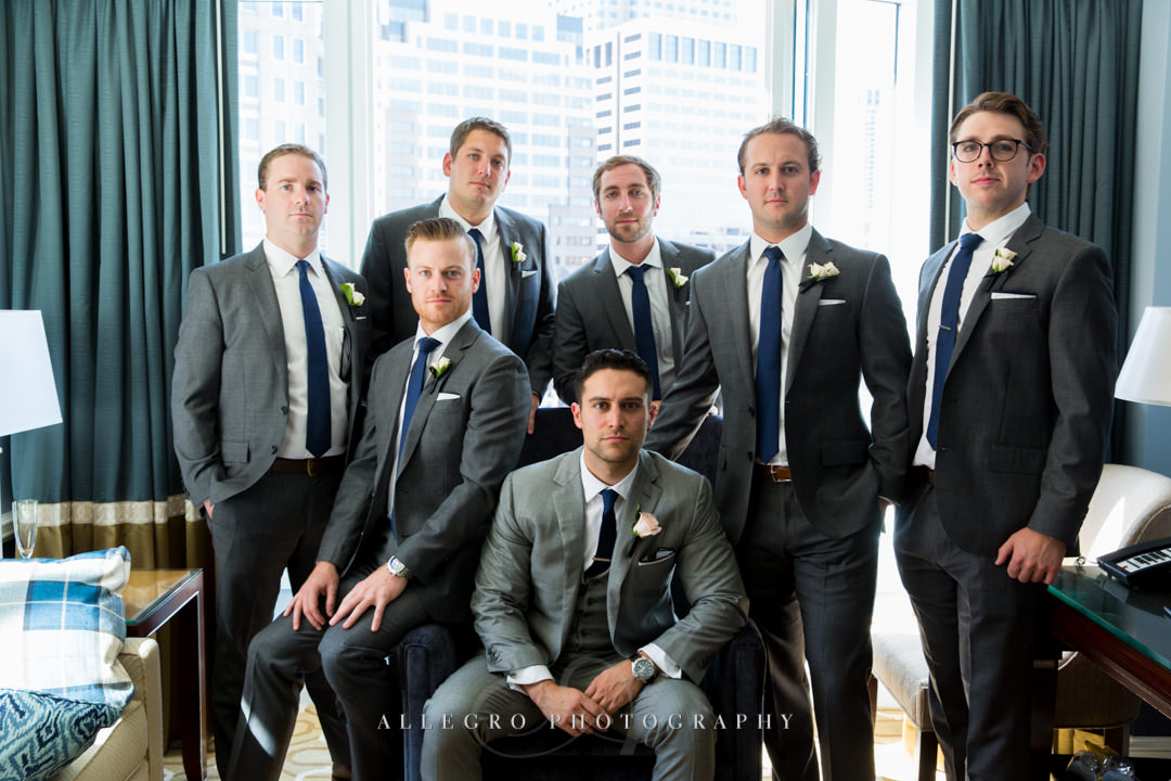 boston harbor hotel groom and groomsmen - photo by allegro photography