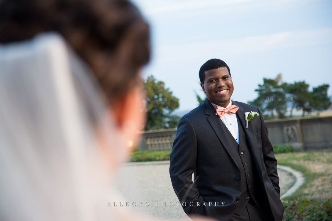grooms first look boston - photo by allegro photography