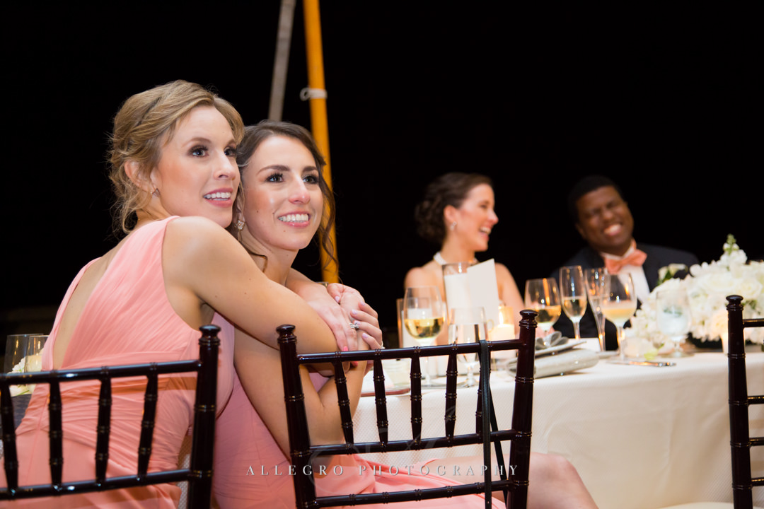 sweet wedding reception moments at the crane estate - photo by allegro photography