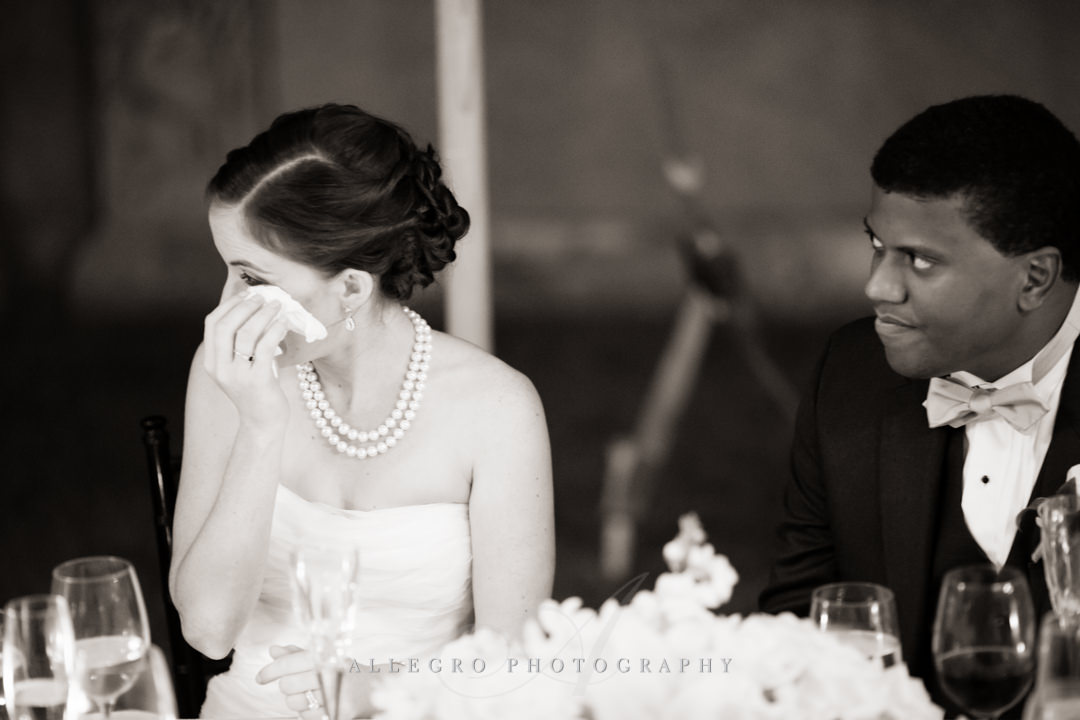 sweet tears at wedding reception - photo by allegro photography