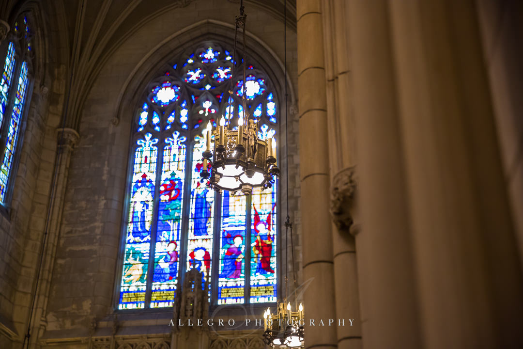 boston wedding immanuel church stained glass - photo by allegro photography
