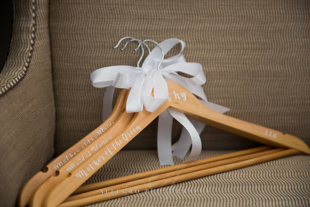 boston wedding custom dress hangers - photo by allegro photography