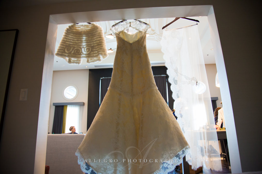 wedding dress details at the hotel commonwealth - photo by allegro photography