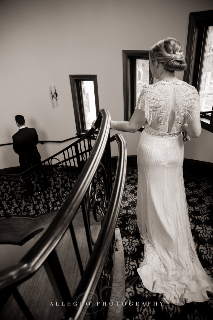 groom's first look at mirbeau inn & spa - photo by allegro photography