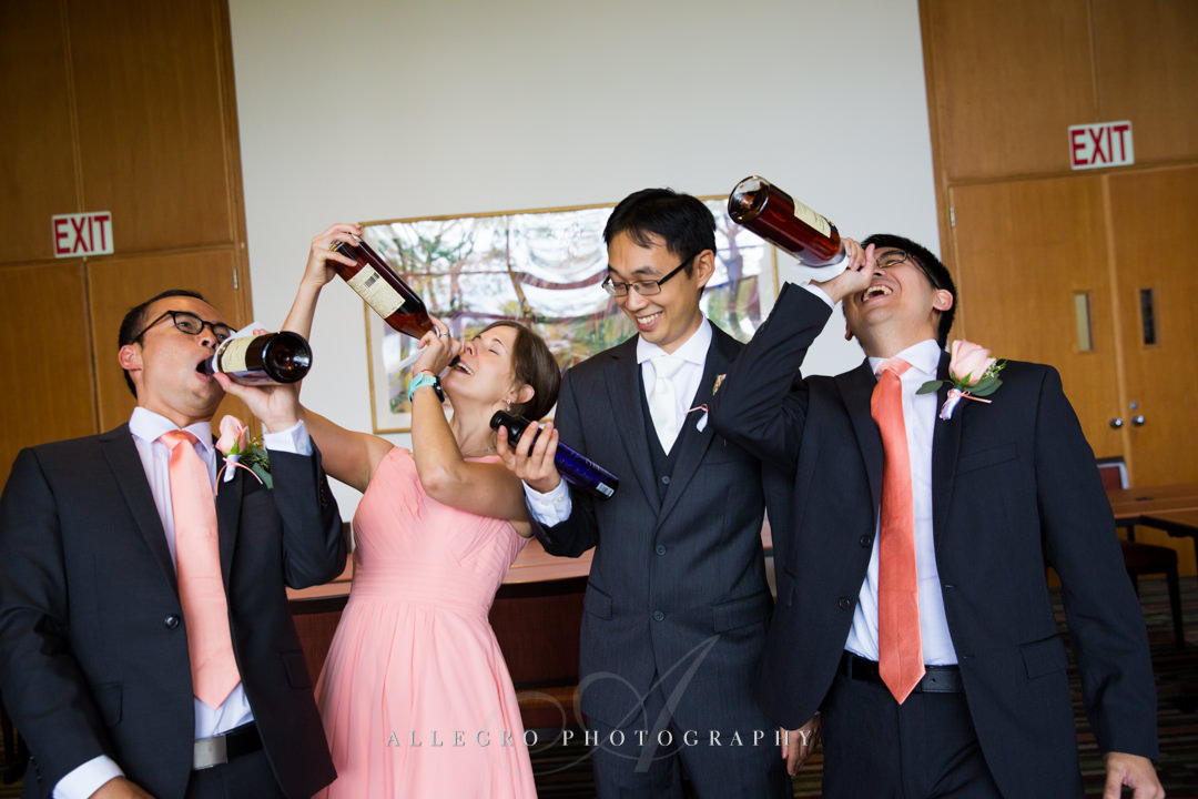 funny wedding party photo at the wellesley college club - photo by allegro photography