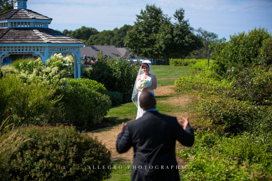 white cliffs country club grooms first look - photo by allegro photography