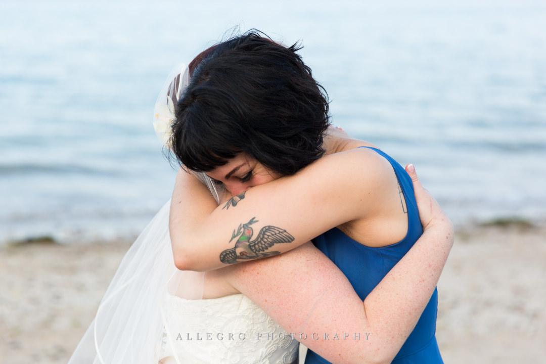 beach bride and made of honor - photo by allegro photography