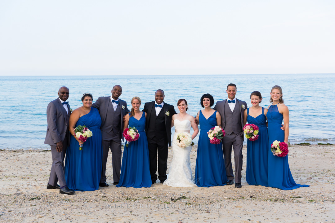 beach wedding party - photo by allegro photography