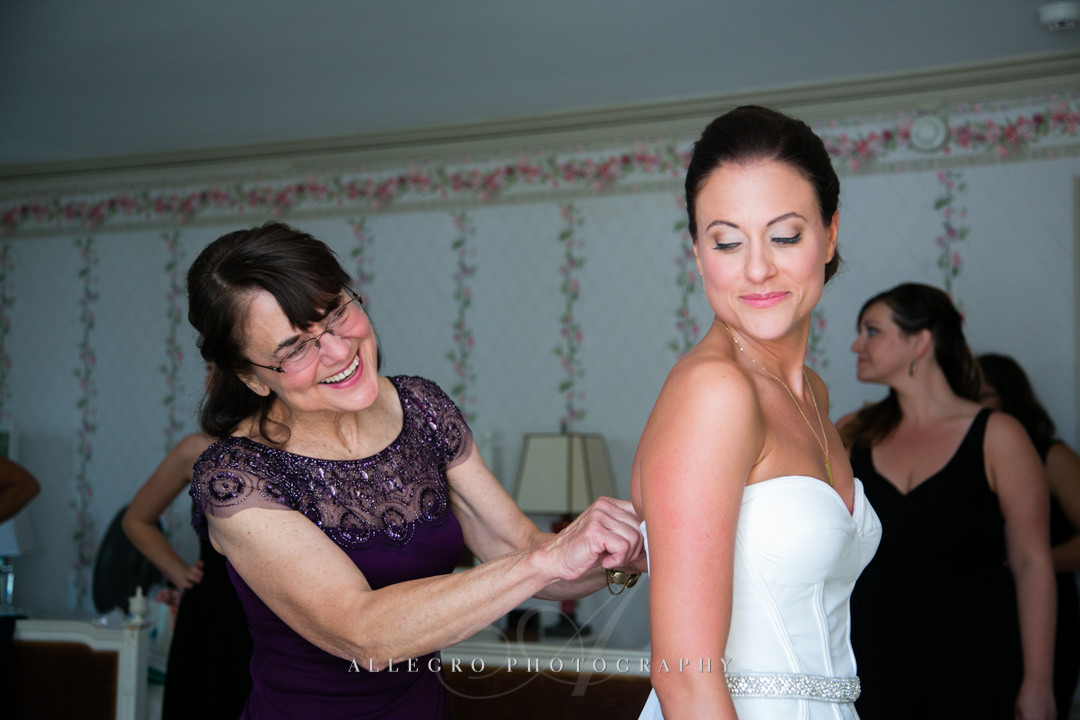 bride getting dressed boston - photographed by allegro photography