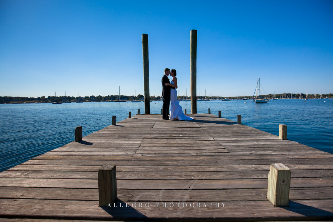 wedding portrait by water bristol rhode island - photographed by allegro photography