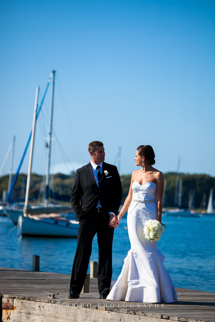 wedding portrait by water bristol rhode island - photographed by allegro photography