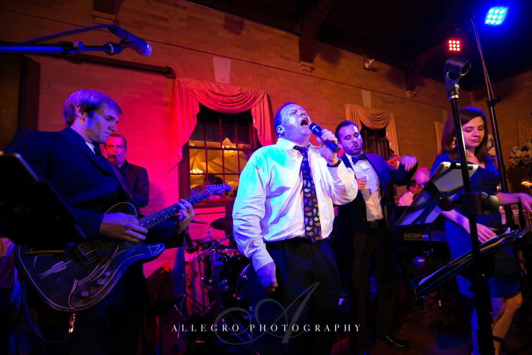 wedding reception band linden place - photographed by allegro photography