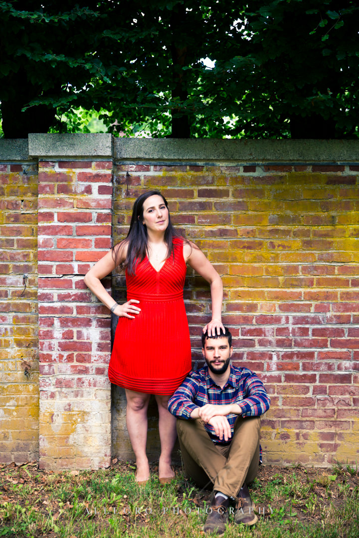 goofy outdoor engagement photo boston - photographed by Allegro Photography