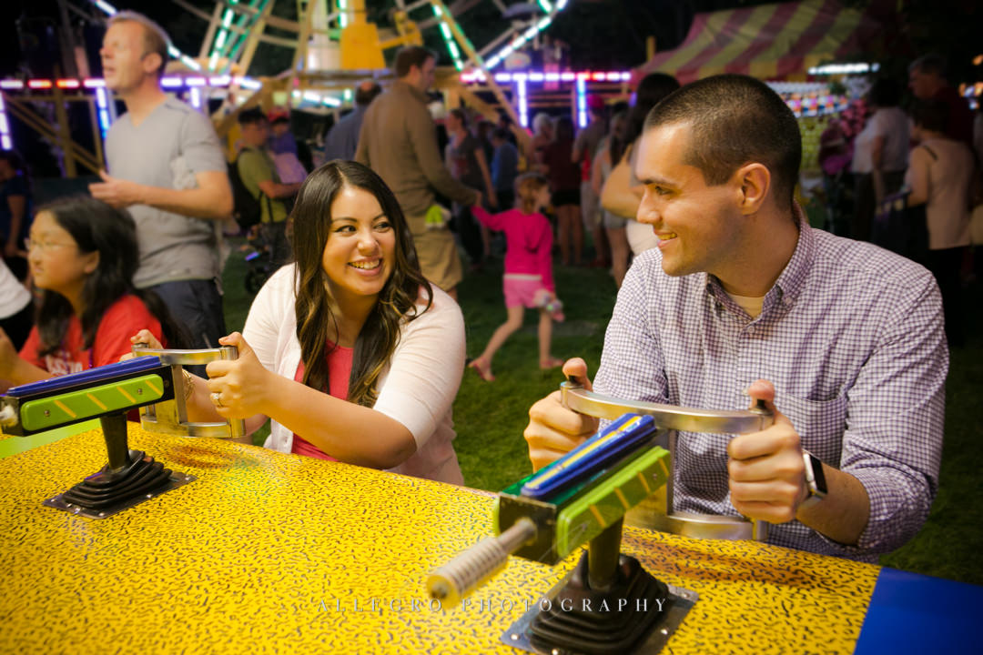carnival game engagement session - photographed by allegro photography