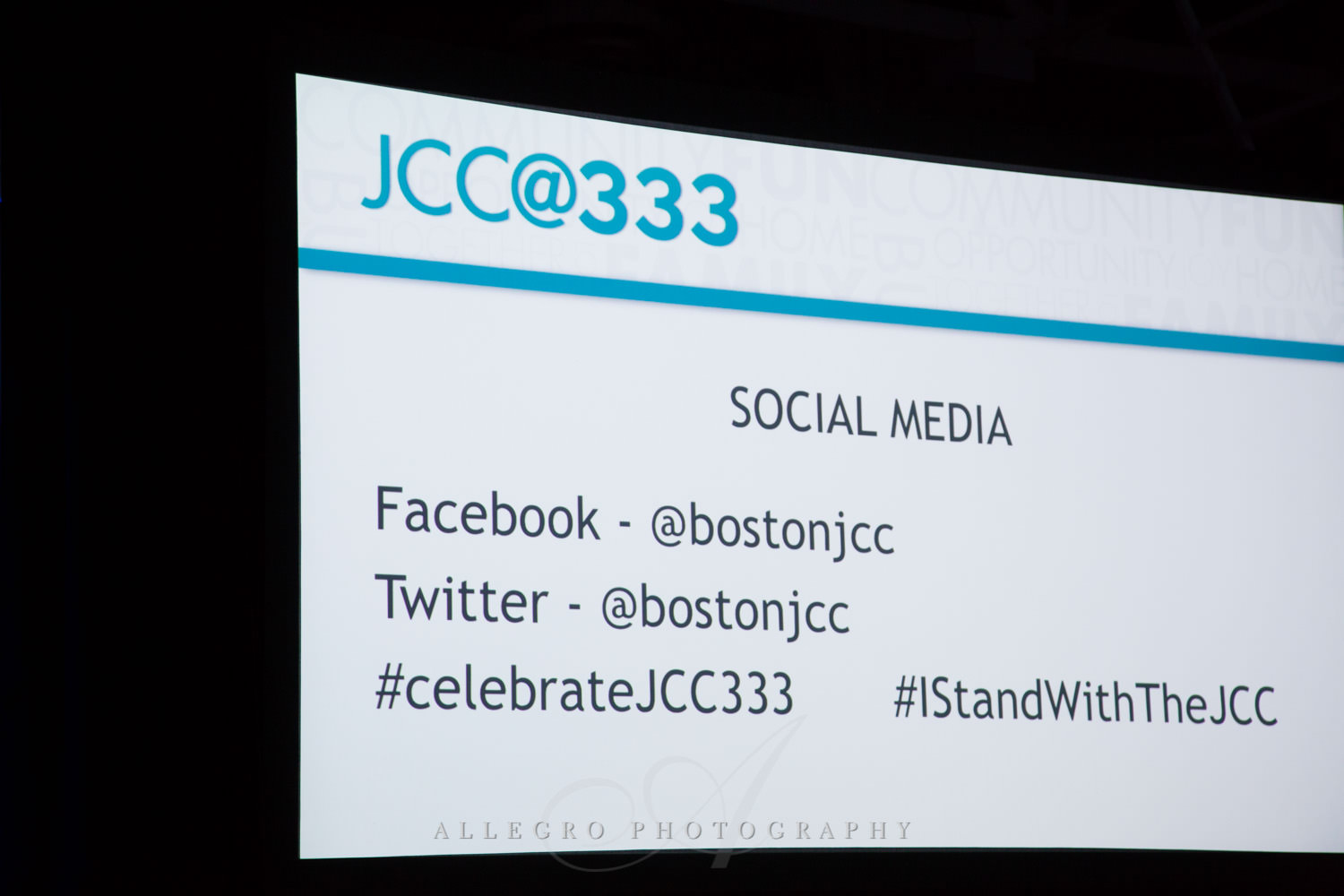 Nonprofit JCC@333 social media sites photographed by Allegro Photography