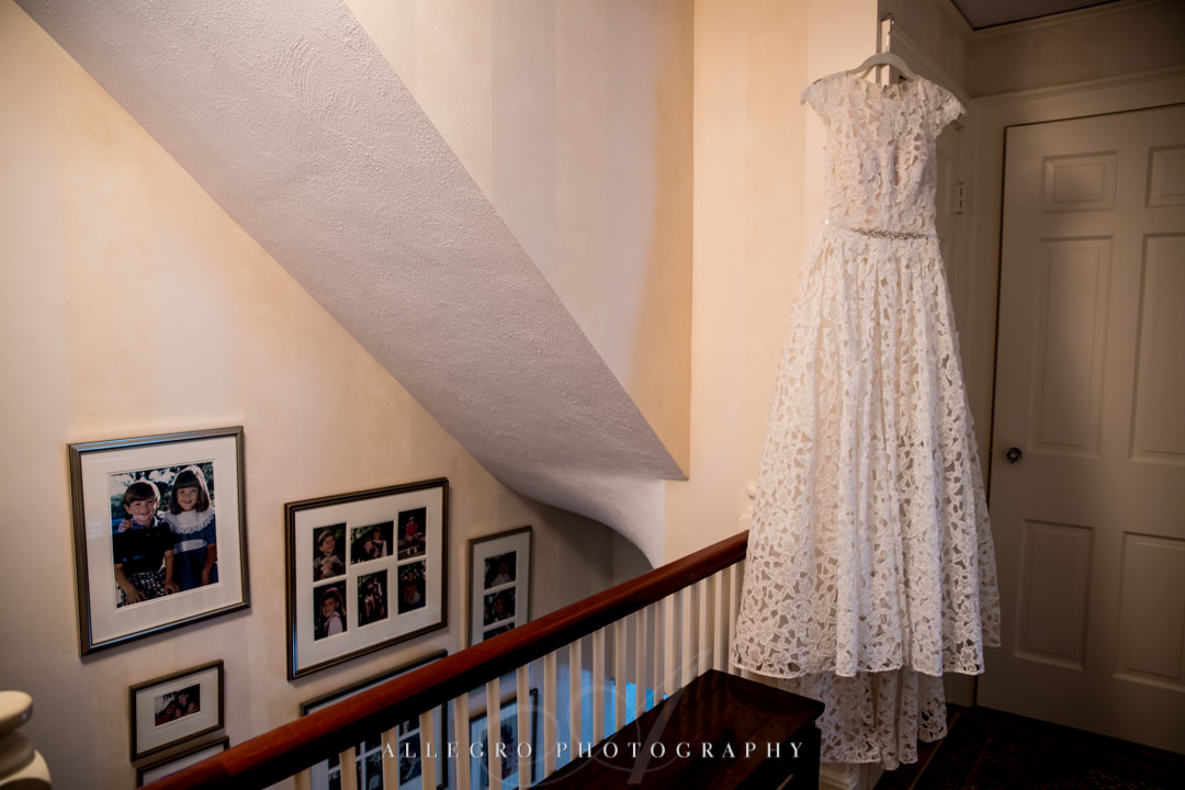 allegro photography: vows wedding gown with lace for summer ceremony at elm bank