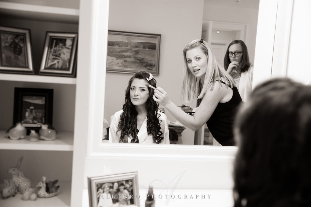 allegro photography: bride getting ready at home in needham ma
